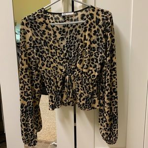 ZARA SIZE SMALL CHEETAH LONG SLEEVE